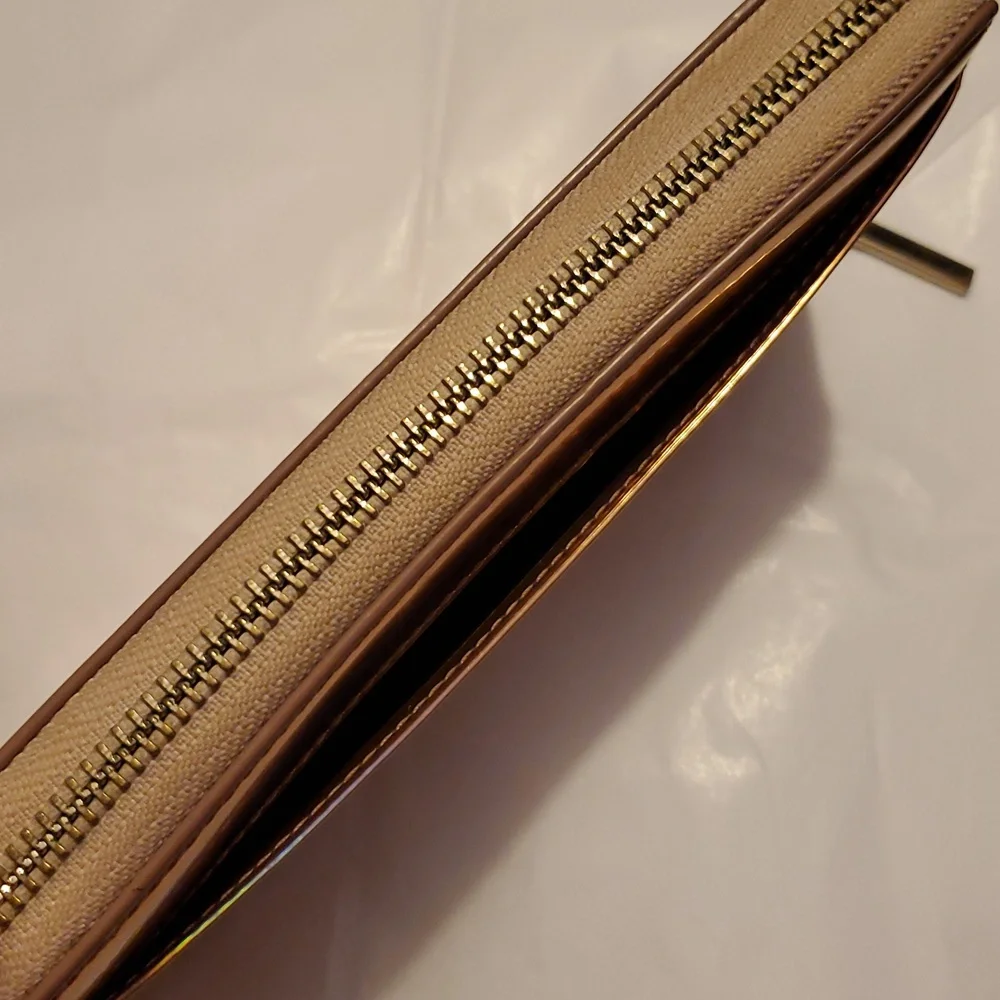 Kate Spade New York Iridescent Rose Gold Zip Wallet